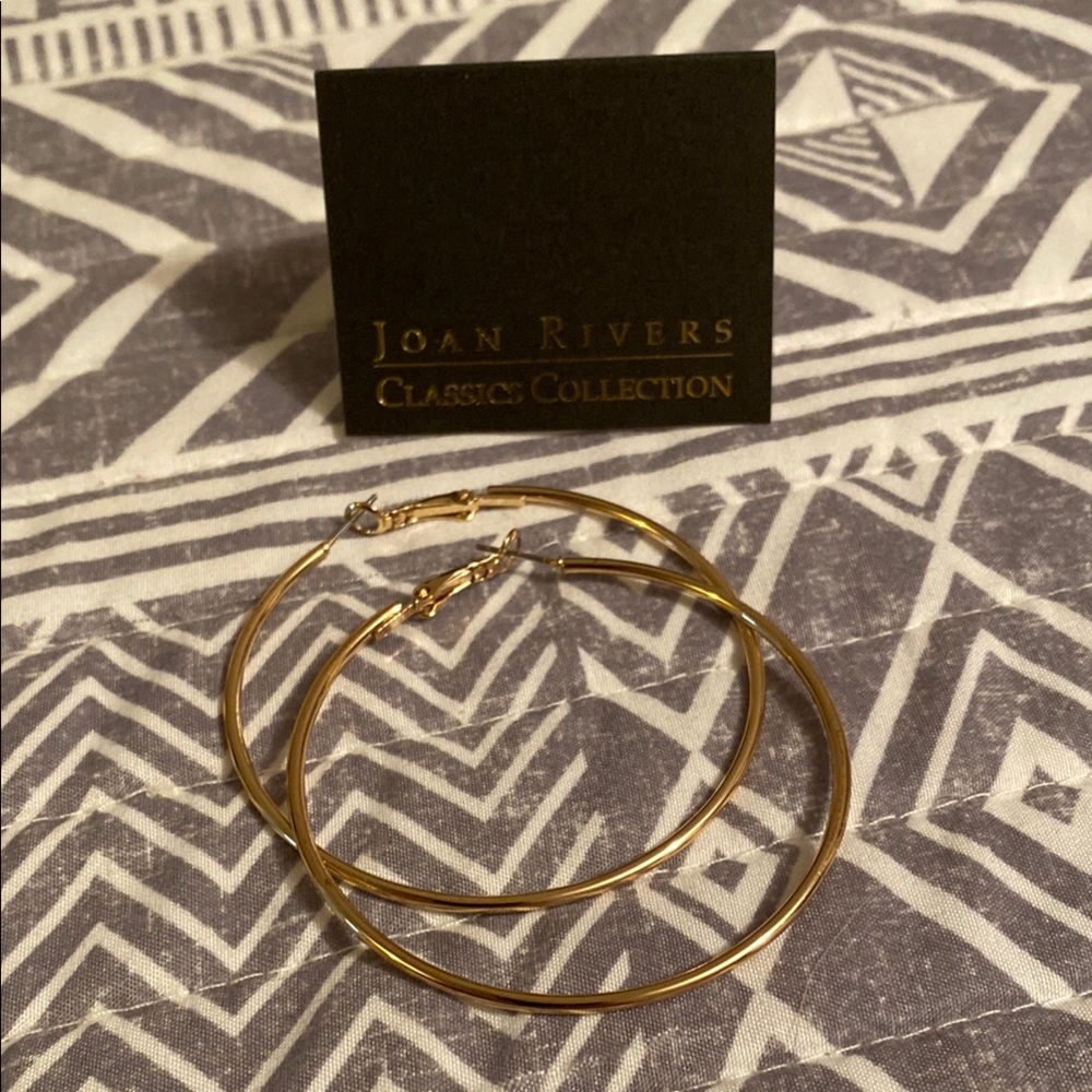Joan Rivers Gold Hoop Earrings